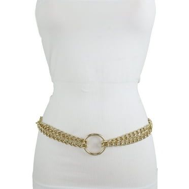 TFJ Women Fashion Metal Chain Belt High Waist Hip Bamboo Ring Buckle Plus XL XXL 